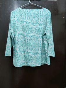 Printed Box Pleated Top