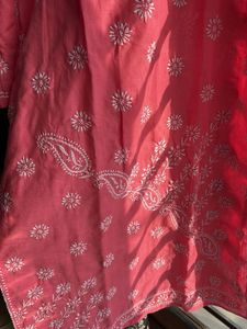 Pink Embroidered Kurti