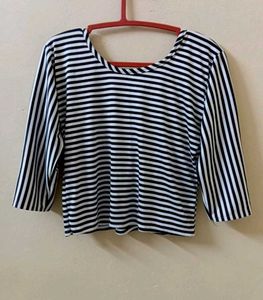 Black And White Crop Top