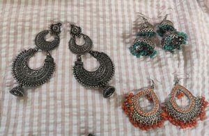 Beautiful Pack Of 5 Oxidised Earrings
