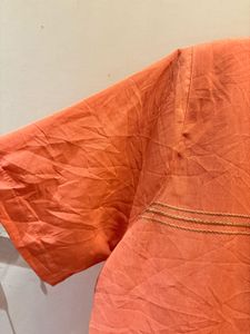 Vintage Coral Button-Down Top