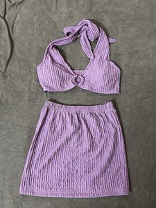 Rose Plum Coord Set Top And Skirt Party