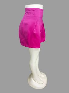 Hot Pink Pleated Mini Skirt