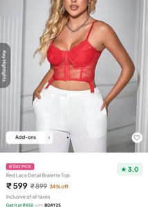Red Lace Hot Bralette
