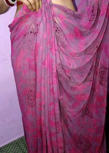 Pink Printed Saree