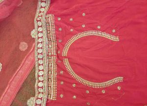 Red &amp; Gold Embroidered Lehenga