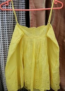 Yellow Eyelet Tank Top
