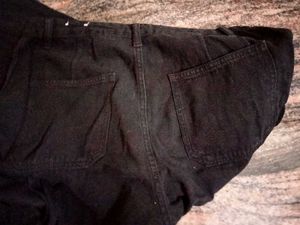 Black Cargo Wide Leg Jeans