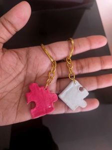 Matching Heart Puzzle &amp; Yin Yang Cat Keychains