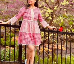 Pink Ethnic Dress With Dhoti Pants💕