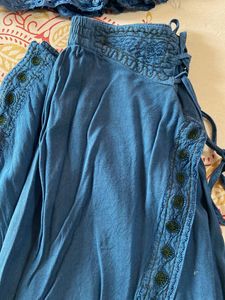 Blue corset and dhoti pants set
