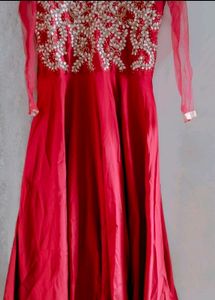 Red Embellished Salwar Kameez