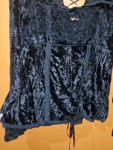 Black Velvet Corset Top