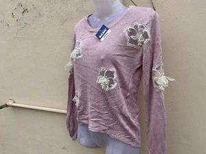 Floral Detail Long Sleeve Top