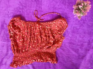 Floral Print Smocked Top