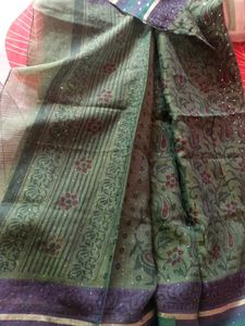 Green Saree With Blouse