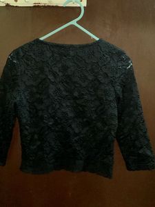 Elegant Black Lace Crop Top