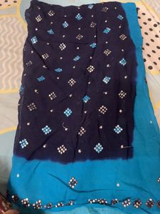 Blue &amp; Silver Saree