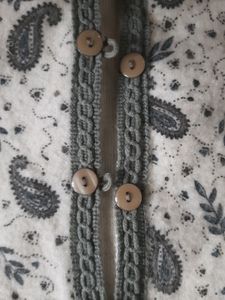 White And Grey Sleeveless Winter Wear