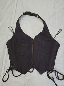 Black Halter Corset Top