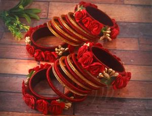 Red Rose Bangles (Set of 2)
