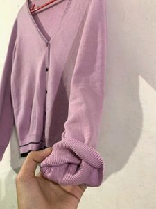 Pink Woolen Cardigan (Women)