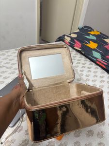 Metallic Rose Gold Make up Bag
