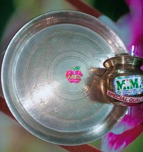 Heavy Brass Thali With Lota .