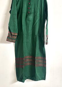 Green Embroidered Kurta