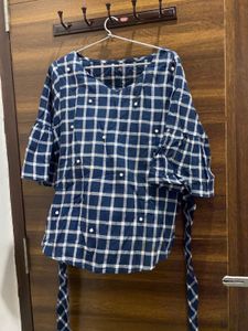 Blue Checked Top