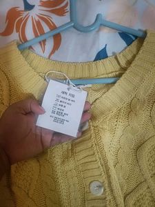 Yellow Knit Cardigan