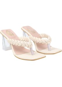 Braided Thong Heel Sandals
