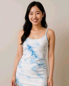 Sky Bloom Tie-Dye Ruched Bodycon🍒🕯️