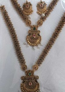 Antique Gold Necklace & Earring Set