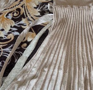 Golden Shimmer Winter Dress