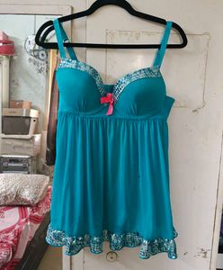 Teal Babydoll Lingerie Top
