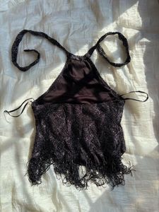 Sparkly Fringe Halter Top
