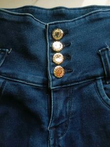 High-Waisted Denim Jeans