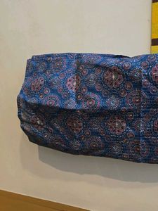 Blue Patterned Sleeveless Dress