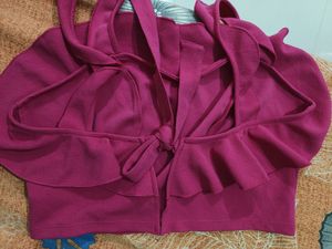 Pretty Pink Ruffled Crop Top
