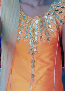 Orange Color Sharara Dress