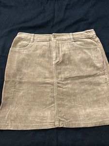 Tan Corduroy Mini Skirt