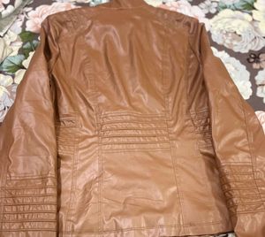 Brown Faux Leather Jacket