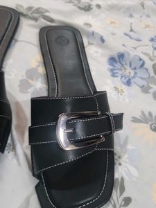 Black Buckle Sandals