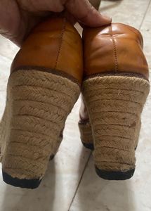 Michael Kors Tan Peep-Toe Wedges