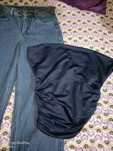 Neavy Blue Jeans And Top