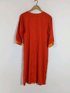Orange Printed Kurta (Women)