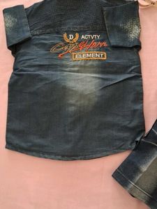 Denim Shirt and Pants Set