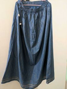 Golden Touch Blue Long Skirt
