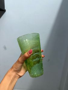 antique Green Crackle Glass
